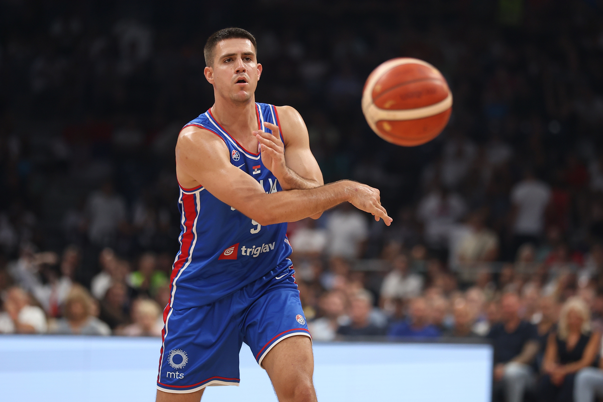 VANJA MARINKOVIC kosarkas reprezentacije Srbije na prijateljskoj utakmici protiv Slovenije u hali Beogradska arena, Beograd 21.08.2025. godine Foto: Ivica Veselinov / MN PRESS KOSARKA, BASKETBALL, SLOVENIJA, SRBIJA, SLOVENIA, SERBIA