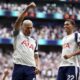Tottenham Hotspur's Richarlison, left, celebrates scoring the opening goal during the the English Premier League soccer match between Tottenham Hotspur and Burnley at the Tottenham Hotspur Stadium in London, Saturday, Aug. 16, 2025. (Adam Davy/PA via AP)