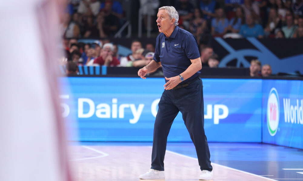 Selektor reprezentacije Srbije na utakmici Evropskog Prvenstva protiv Letonije u hali Saomi Arena, Riga 30.08.2025. godine Foto: Ivica Veselinov / MN PRESS KOSARKA, BASKETBALL, SRBIJA, SERBIA, LATVIA, LETONIJA, EUROBASKET 2025, XIAOMI ARENA