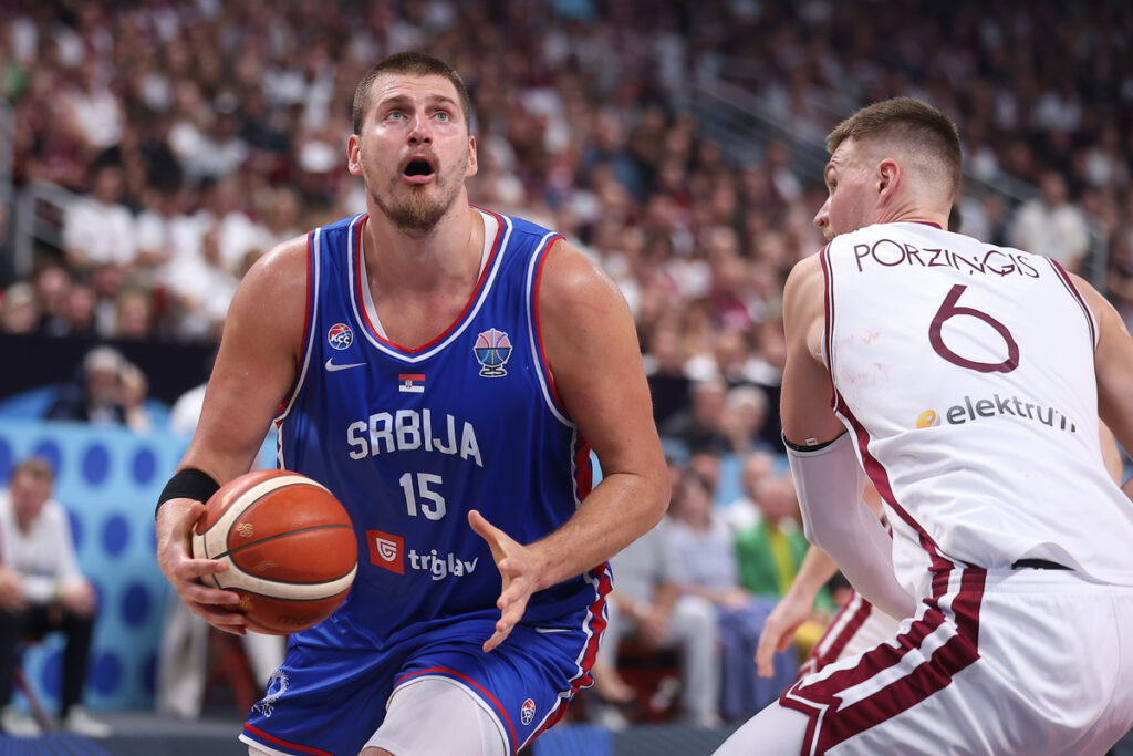kosarkas reprezentacije Srbije na utakmici Evropskog Prvenstva protiv Letonije u hali Saomi Arena, Riga 30.08.2025. godine Foto: Ivica Veselinov / MN PRESS KOSARKA, BASKETBALL, SRBIJA, SERBIA, LATVIA, LETONIJA, EUROBASKET 2025, XIAOMI ARENA