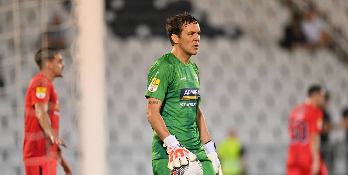 fudbaler Radničkog 1923 na utakmici Superlige Prvenstva Srbije protiv Partizana na stadionu Partizana, Beograd 03.08.2025. godine Foto: Marko Metlas Fudbal, Partizan, Superliga Prvenstvo Srbije, Radnicki Kragujevac
