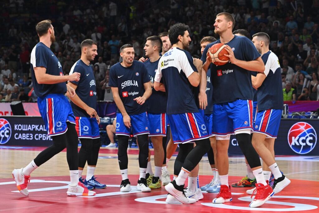 kosarkas reprezentacije Srbije na prijateljskoj utakmici protiv Slovenije u hali Beogradska arena, Beograd 21.08.2025. godine Foto: Marko Metlas Kosarka, Srbija, Slovenija, Prijateljska utakmica