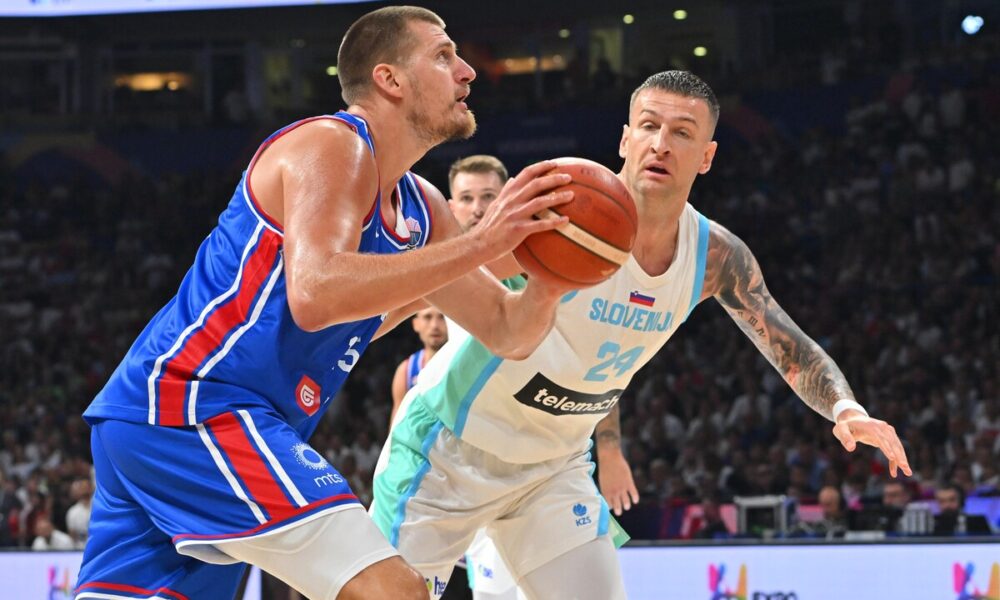 kosarkas reprezentacije Srbije na prijateljskoj utakmici protiv Slovenije u hali Beogradska arena, Beograd 21.08.2025. godine Foto: Marko Metlas Kosarka, Srbija, Slovenija, Prijateljska utakmica