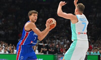 kosarkas reprezentacije Srbije na prijateljskoj utakmici protiv Slovenije u hali Beogradska arena, Beograd 21.08.2025. godine Foto: Marko Metlas Kosarka, Srbija, Slovenija, Prijateljska utakmica