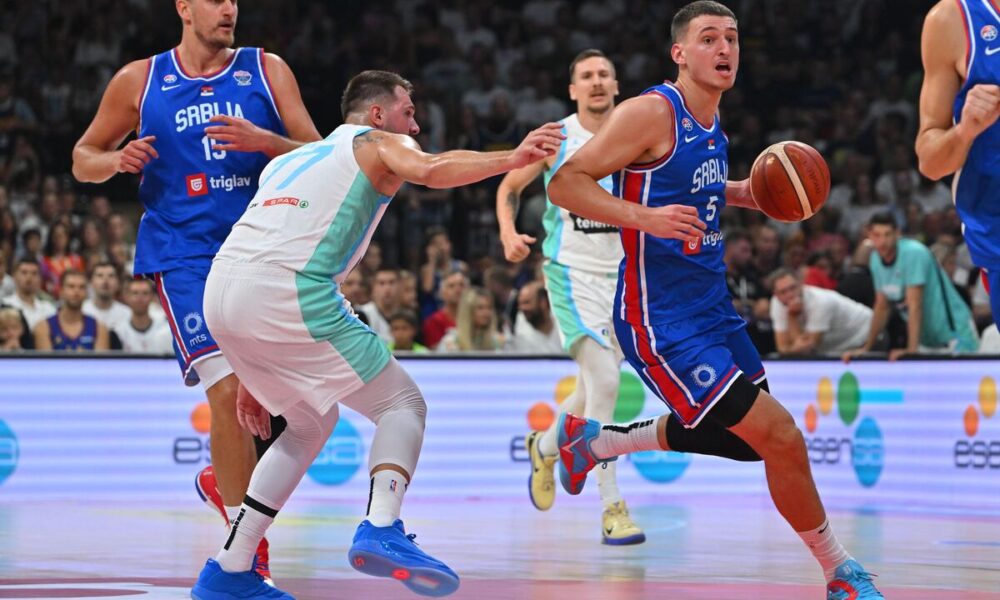 kosarkas reprezentacije Srbije na prijateljskoj utakmici protiv Slovenije u hali Beogradska arena, Beograd 21.08.2025. godine Foto: Marko Metlas Kosarka, Srbija, Slovenija, Prijateljska utakmica