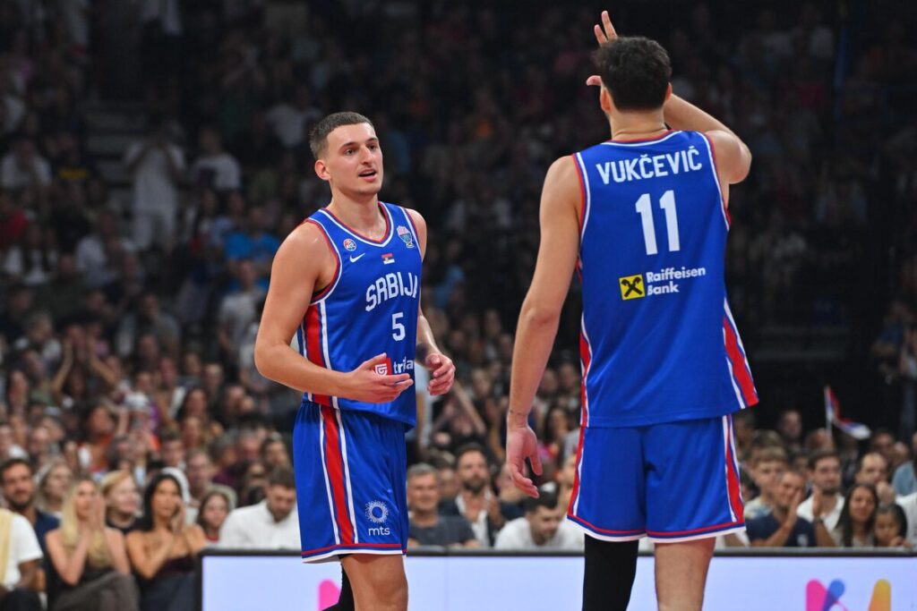 kosarkas reprezentacije Srbije na prijateljskoj utakmici protiv Slovenije u hali Beogradska arena, Beograd 21.08.2025. godine Foto: Marko Metlas Kosarka, Srbija, Slovenija, Prijateljska utakmica