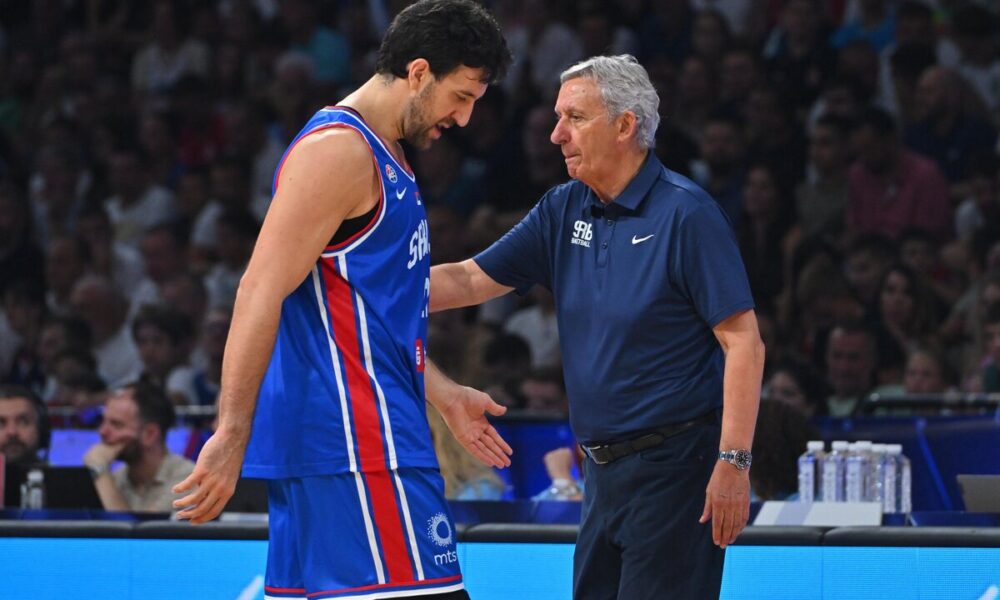 kosarkas reprezentacije Srbije na prijateljskoj utakmici protiv Slovenije u hali Beogradska arena, Beograd 21.08.2025. godine Foto: Marko Metlas Kosarka, Srbija, Slovenija, Prijateljska utakmica