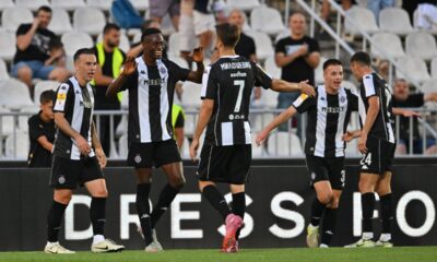 fudbaler Partizana na utakmici Superlige Prvenstva Srbije protiv IMT na stadionu Partizana, Beograd 18.08.2025. godine Foto: Marko Metlas Fudbal, Partizan, Superliga Prvenstvo Srbije, IMT