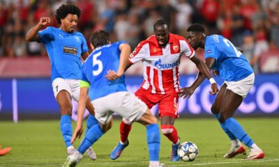 , fudbaler Crvene zvezde, na utakmici kvalifikacija za UEFA Ligu sampiona protiv Pafosa, na stadionu Rajko Mitic. Beograd, 19.08.2025 foto: Marko Metlas FOOTBALL, UEFA CHAMPION LEAGUE QUALIFICATIONS MATCH, CRVENA ZVEZDA, RED STAR, PAFOS