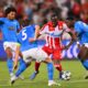 , fudbaler Crvene zvezde, na utakmici kvalifikacija za UEFA Ligu sampiona protiv Pafosa, na stadionu Rajko Mitic. Beograd, 19.08.2025 foto: Marko Metlas FOOTBALL, UEFA CHAMPION LEAGUE QUALIFICATIONS MATCH, CRVENA ZVEZDA, RED STAR, PAFOS