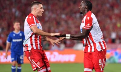 fudbaler Crvene zvezde na utakmici kvalifikacija za UEFA Ligu Sampiona protiv Leha Poznanj na stadionu Rajko Mitic, Beograd 12.08.2025. godine Foto: Marko Metlas Fudbal, Crvena zvezda, UEFA Liga Sampiona , Leh Poznanj, Kvalifikacije