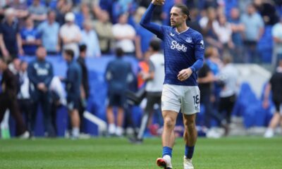 Everton's Jack Grealish walks off the pitch after the Premier League soccer match between Everton and Brightonnd in Liverpool, England, Sunday, Aug. 24, 2025. (AP Photo/Jon Super)